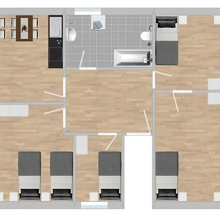 Апартаменты Wa122 - Grosse Monteurwohnung Uebergangswohnung *